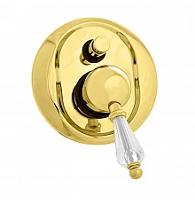 Встраиваемый смеситель для ванны золото 24 карат, ручка Swarovski Cezares Vintage VINTAGE-VDIM-03/24-Sw