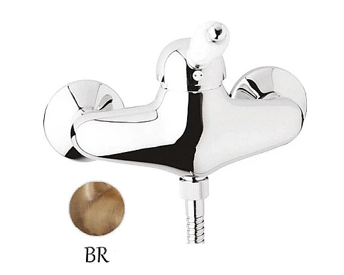 Заказать Смеситель для душа бронза, ручка белая Cezares Elite ELITE-DM-02-Bi в магазине сантехники Santeh-Crystal.ru