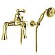 Купить Смеситель на борт ванны с ручным душем золото 24 карат, ручка золото 24 карат Cezares Margot MARGOT-PBVM-03/24-M в магазине сантехники Santeh-Crystal.ru