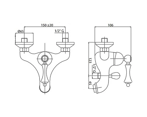 Купить Смеситель на борт ванны с ручным душем золото 24 карат, ручка золото 24 карат Cezares Margot MARGOT-PBVM-03/24-M в магазине сантехники Santeh-Crystal.ru