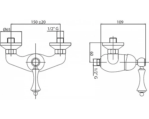 Приобрести Смеситель для душа bianco lucido/cromo, ручка bianco lucido/cromo Cezares Margot MARGOT-DM-BLC в магазине сантехники Santeh-Crystal.ru