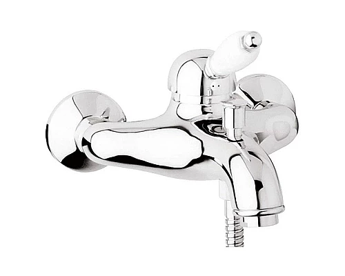 Заказать Смеситель для ванны хром, ручка белая Cezares Elite ELITE-VM-01-Bi в магазине сантехники Santeh-Crystal.ru