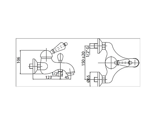 Заказать Смеситель для ванны золото 24 карат, ручка белая Cezares Elite ELITE-VM-03/24-Bi в магазине сантехники Santeh-Crystal.ru