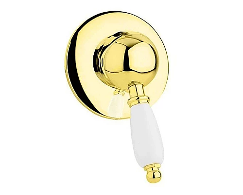 Заказать Смеситель для душа золото 24 карат, ручка белая Cezares Elite ELITE-DIM-03/24-Bi в магазине сантехники Santeh-Crystal.ru