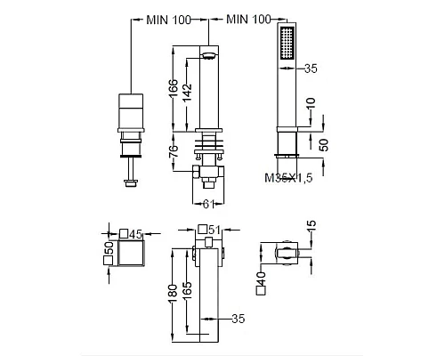 Заказать Смеситель на борт ванны хром, ручка хром Cezares Levico LEVICO-BVD-01-Cr в магазине сантехники Santeh-Crystal.ru