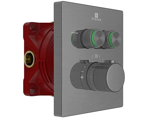Термостат для ванны Vincea VSCV-321T-MGM встраиваемый, вороненая сталь