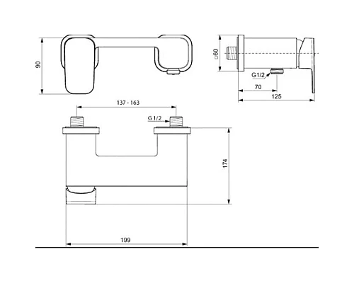 Приобрести Смеситель для ванны Ideal Standard Tonic II A6337AA в магазине сантехники Santeh-Crystal.ru