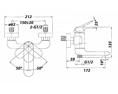 Приобрести Смеситель для ванны BelBagno Ferrano FER-VASM-CRM в магазине сантехники Santeh-Crystal.ru