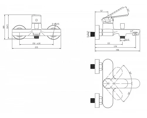 Приобрести Смеситель для ванны BelBagno Ancora ANC-VASM-CRM в магазине сантехники Santeh-Crystal.ru