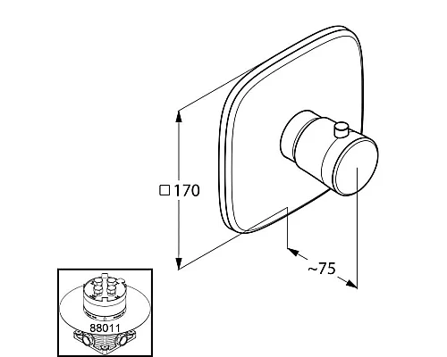 Купить Центральный термостат Kludi Ambienta 537290575 в магазине сантехники Santeh-Crystal.ru