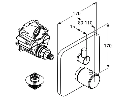 Купить Термостат для ванны Kludi E2 498300575 в магазине сантехники Santeh-Crystal.ru