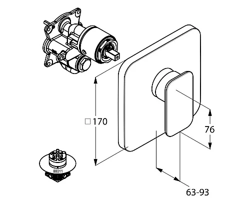 Купить Смеситель для душа Kludi E2 496550575 в магазине сантехники Santeh-Crystal.ru