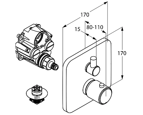 Купить Термостат для душа Kludi E2 498350575 в магазине сантехники Santeh-Crystal.ru