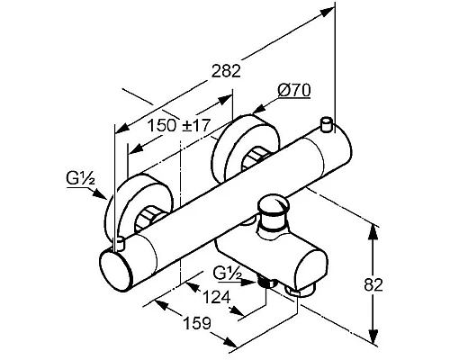 Приобрести Термостат для ванны Kludi Objekta 352600538 в магазине сантехники Santeh-Crystal.ru