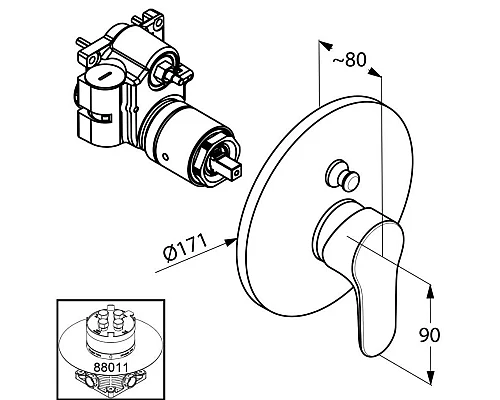 Приобрести Смеситель для ванны Kludi Objekta 326570575 в магазине сантехники Santeh-Crystal.ru