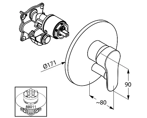 Купить Смеситель для ванны Kludi Objekta 326500575 в магазине сантехники Santeh-Crystal.ru