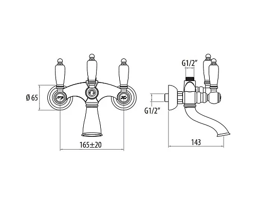 Приобрести Смеситель для ванны Gattoni Vivaldi Lever 1300613COCR в магазине сантехники Santeh-Crystal.ru