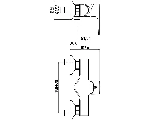 Приобрести Смеситель для душа Gattoni H2OMIX 3000 3025/30C0CR в магазине сантехники Santeh-Crystal.ru
