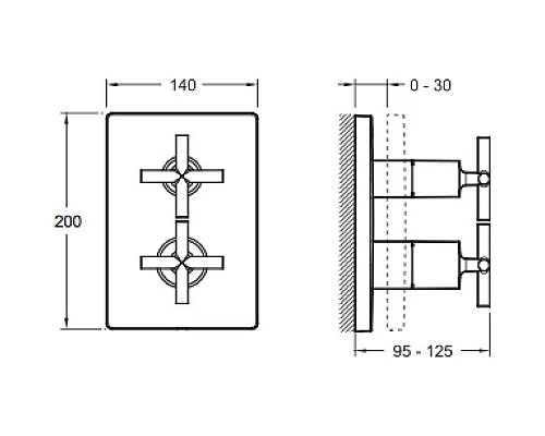 Купить Термостат для душа Jacob Delafon Modulo E98728-CP в магазине сантехники Santeh-Crystal.ru