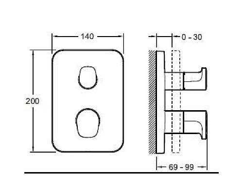 Заказать Термостат для душа Jacob Delafon Modulo E98726-CP в магазине сантехники Santeh-Crystal.ru