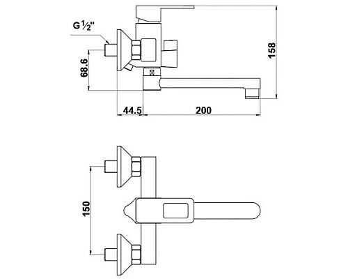 Заказать Смеситель для ванны Timo Sahara 2204Y-CR chrome в магазине сантехники Santeh-Crystal.ru
