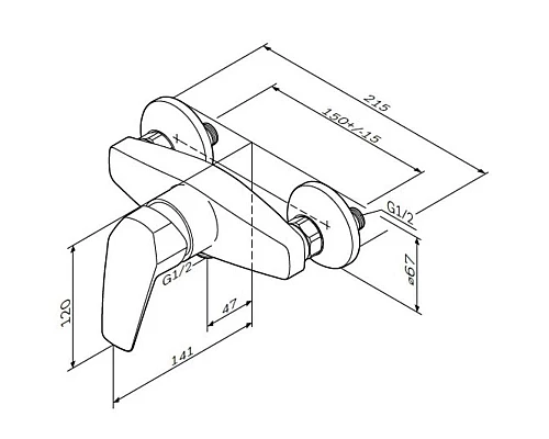 Приобрести Смеситель для душа Am.Pm Gem F9020000 в магазине сантехники Santeh-Crystal.ru