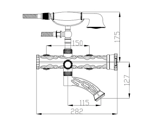 Купить Смеситель для ванны Zorg Antic A 100W-SL в магазине сантехники Santeh-Crystal.ru
