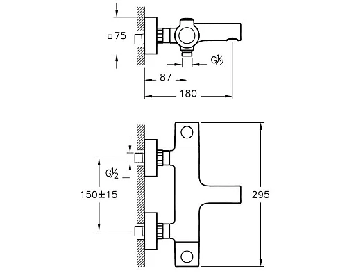 Заказать Термостат для ванны Vitra AquaHeat A47157EXP в магазине сантехники Santeh-Crystal.ru