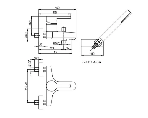 Купить Смеситель для ванны Paini Arena 92CR1052SFTKM в магазине сантехники Santeh-Crystal.ru