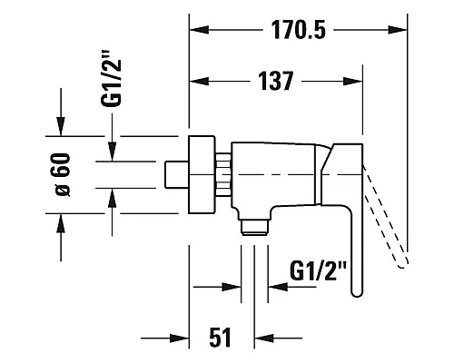 Купить Смеситель для душа Duravit B.2 B24230000010 в магазине сантехники Santeh-Crystal.ru