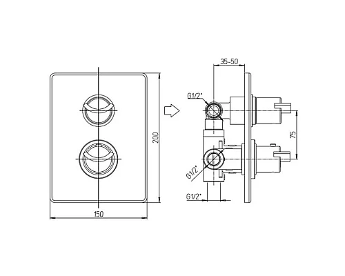 Заказать Термостат для ванны Paini Morgana 73CR691TH в магазине сантехники Santeh-Crystal.ru