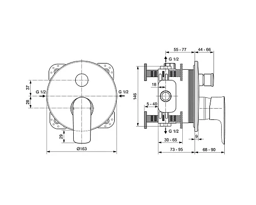Заказать Смеситель для ванны Ideal Standard Connect Air A7035AA в магазине сантехники Santeh-Crystal.ru