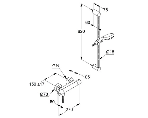 Заказать Термостат для душа Kludi Logo 6857505-00 в магазине сантехники Santeh-Crystal.ru