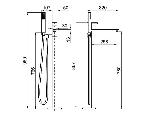 Купить Смеситель напольный для ванны Noken NK Concept N199999396 в магазине сантехники Santeh-Crystal.ru