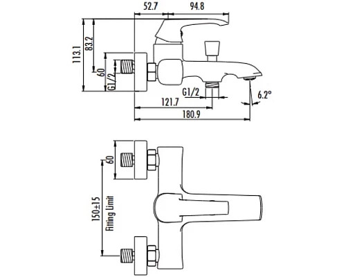 Приобрести Смеситель для ванны Creavit Avangart AG2500G в магазине сантехники Santeh-Crystal.ru