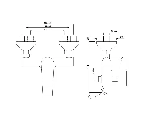 Приобрести Смеситель для ванны Jaquar Aria ARI-CHR-39119 в магазине сантехники Santeh-Crystal.ru