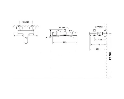 Заказать Термостат для ванны Bravat Stream F63984C-01B в магазине сантехники Santeh-Crystal.ru