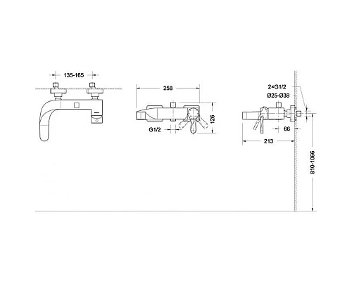 Купить Смеситель для ванны Bravat Wave F674108C-01 в магазине сантехники Santeh-Crystal.ru
