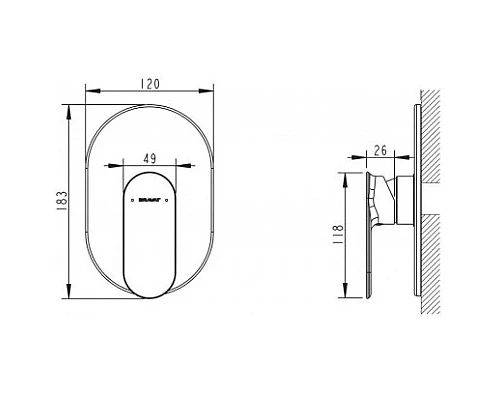 Приобрести Смеситель для душа Bravat Gina PB865104CP-ENG в магазине сантехники Santeh-Crystal.ru