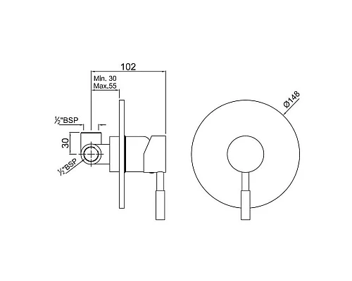 Заказать Cмеситель для душа Jaquar Solo SOL-CHR-6139 в магазине сантехники Santeh-Crystal.ru