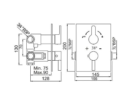 Заказать Термостат для ванны Jaquar Fusion FUS-CHR-29671 в магазине сантехники Santeh-Crystal.ru