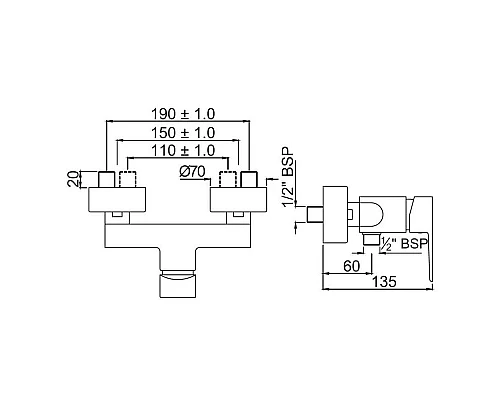 Заказать Смеситель для душа Jaquar Kubix Prime KUP-CHR-35149PM в магазине сантехники Santeh-Crystal.ru