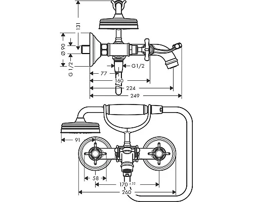Купить Смеситель для ванны Axor Montreux 16540000 в магазине сантехники Santeh-Crystal.ru