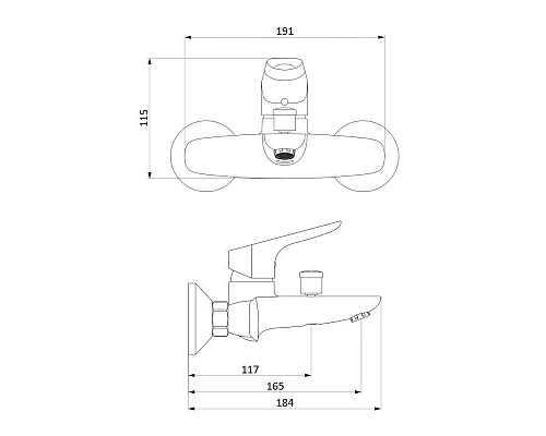 Приобрести Смеситель для ванны Damixa Origin Bit 771000200 в магазине сантехники Santeh-Crystal.ru