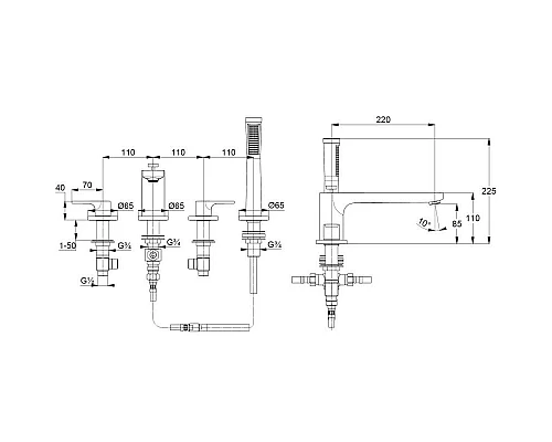Купить Смеситель на борт ванны Kludi Zenta SL 484240565 в магазине сантехники Santeh-Crystal.ru