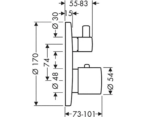 Приобрести Термостат для ванны Axor Uno 38720000 в магазине сантехники Santeh-Crystal.ru