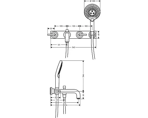 Заказать Смеситель для ванны Axor Citterio 39442000 в магазине сантехники Santeh-Crystal.ru