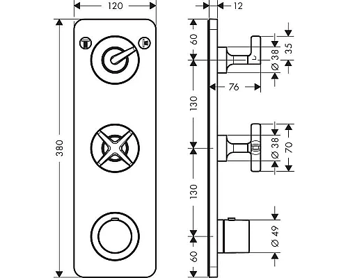 Приобрести Термостат для ванны Axor Citterio E 36703000 в магазине сантехники Santeh-Crystal.ru