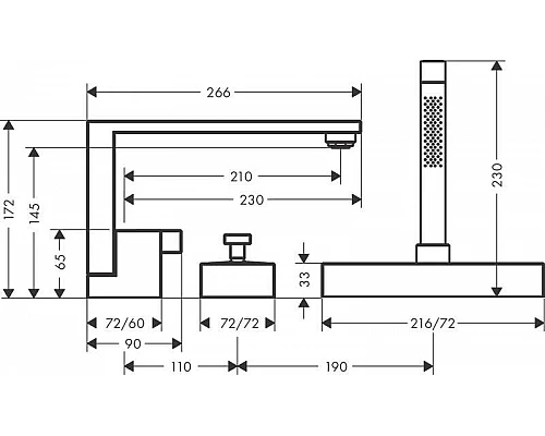 Заказать Смеситель на борт ванны Axor Edge 46430000 в магазине сантехники Santeh-Crystal.ru