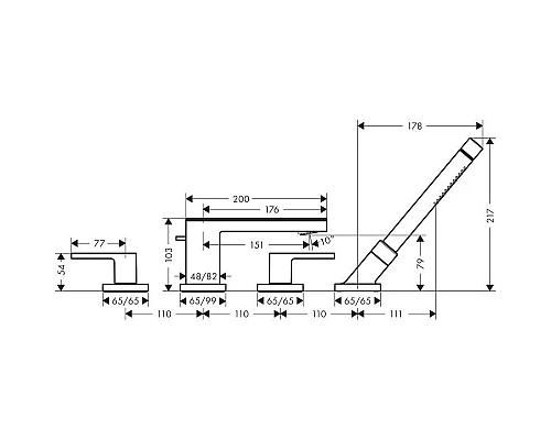 Купить Смеситель на борт ванны Axor MyEdition 47430000 в магазине сантехники Santeh-Crystal.ru